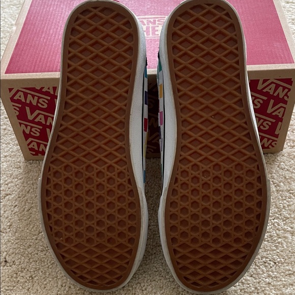 Vans Old Skool Checkerboard Rainbow Colorful Checker Lace-Up Sneakers - Picture 5 of 12